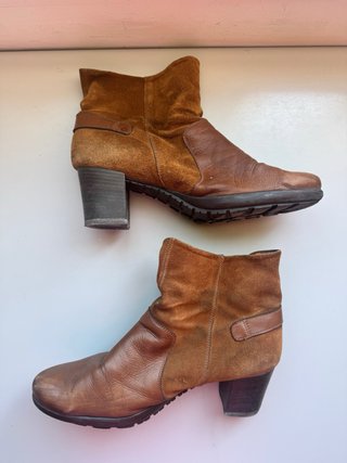 Botines Hispanitas Marrones Piel y Ante