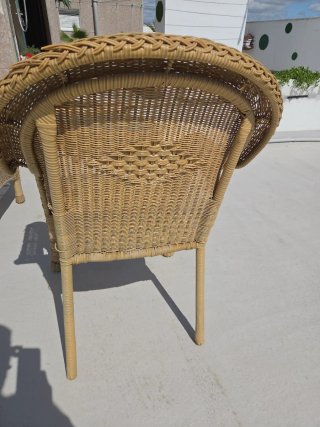 Mesa y 2 Sillas Mimbre Terraza