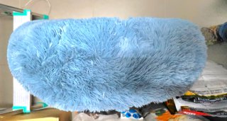 CAMA REDONDA PARA MASCOTAS TIPO DONUTS AZUL.