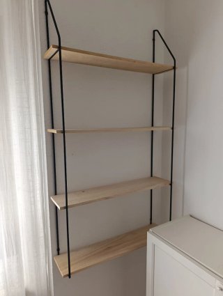 Estantería librería madera y metal