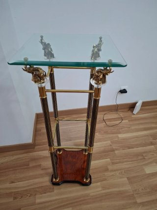 Estantería cristal metal dorado elefantes