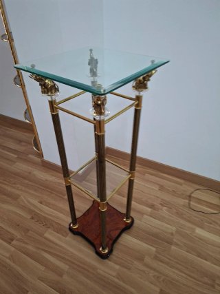Estantería cristal metal dorado elefantes