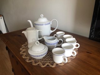 Juego de café porcelana azul y blanco
