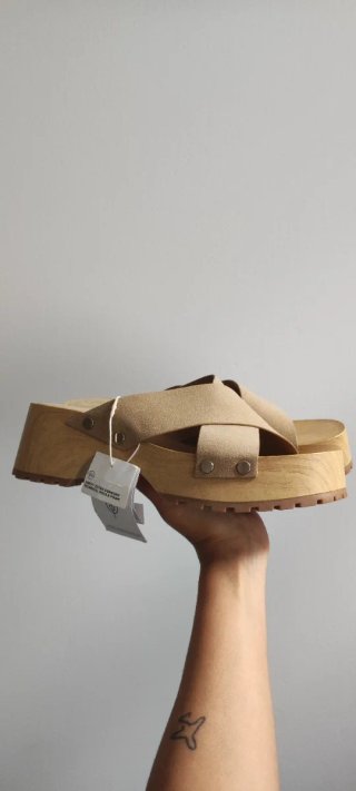 Sandalias de plataforma madera
