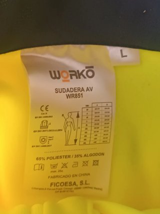 Forro polar de trabajo azul y amarillo