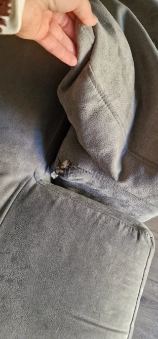 Sofá chaise longue gris tela