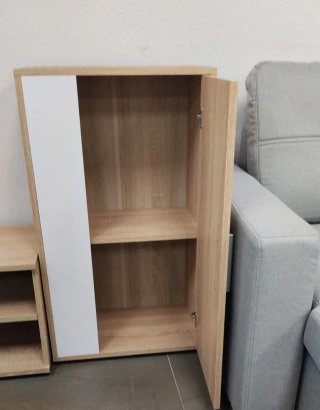 SET MODULAR SALON TV ECO NORDICO ROBLE BLANCO