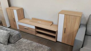 SET MODULAR SALON TV ECO NORDICO ROBLE BLANCO