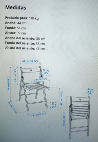 2 Sillas plegables madera negra FROSVI Ikea
