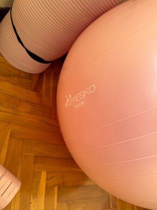 Pack Mancuernas, Fitball y Colchoneta Rosa