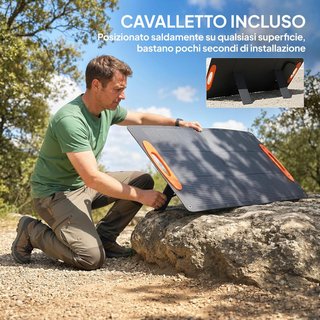 Cargador Solar 100W, Cargador Solar Plegable Con Conexión USB-A Y USB-C para Carga Rápida De Smartphones Y Tablets, Impermeable IP67, Negro