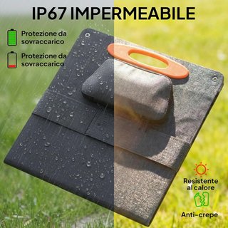 Cargador Solar 100W, Cargador Solar Plegable Con Conexión USB-A Y USB-C para Carga Rápida De Smartphones Y Tablets, Impermeable IP67, Negro