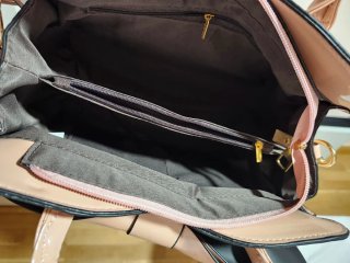 Bolso rosa charol lazo grande coquette negociable