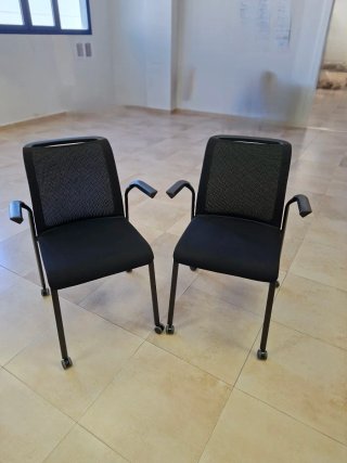 Silla de oficina negra para visita, 6 unidades