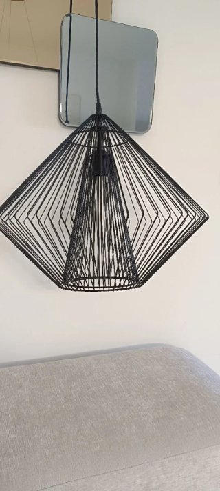 Lámpara de comedor negra de hierro