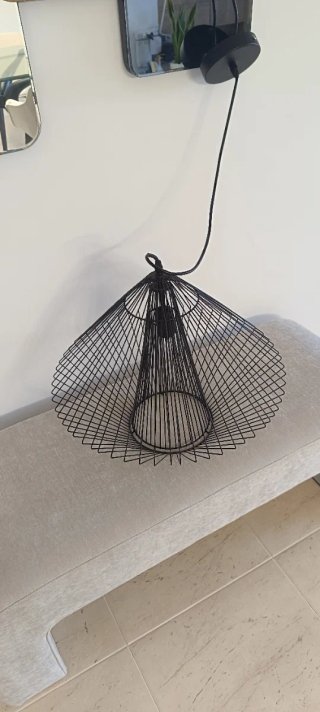 Lámpara de comedor negra de hierro