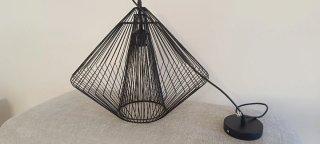Lámpara de comedor negra de hierro