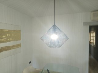 Lámpara de comedor negra de hierro