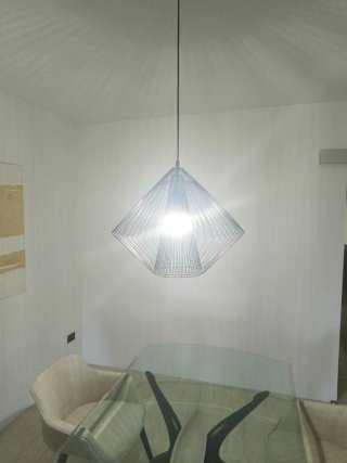 Lámpara de comedor negra de hierro