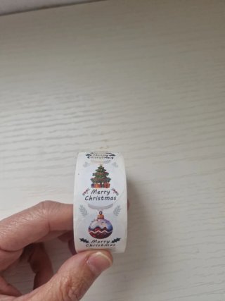 Rollo 500 etiquetas Merry Christmas