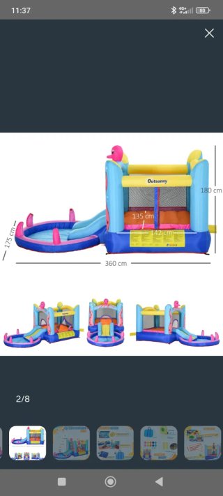 Castillo hinchable acuático con tobogán