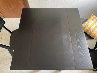 Mesa de comedor extensible madera oscura