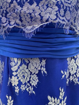 Vestido Madrina Azul y Plata