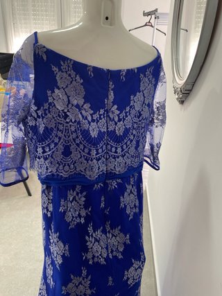 Vestido Madrina Azul y Plata