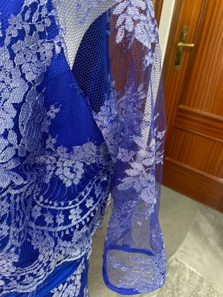 Vestido Madrina Azul y Plata