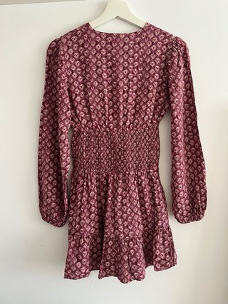 Vestido estampado burdeos talla M