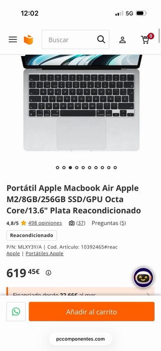 MacBook Air 13' 256GB SSD 8GB RAM