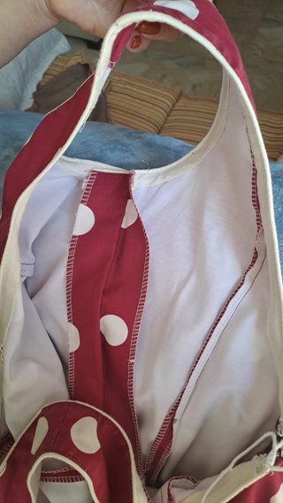 Traje de flamenca burdeos lunares Talla L
