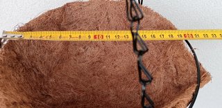 Cesto Colgante Fibra Coco y Metal Negro