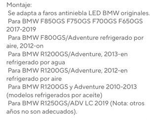 Protector Faro Antiniebla Moto BMW. Leer descrip