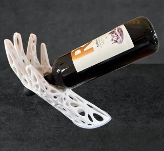 Porta bottiglie vino design mano arte voronoi casa