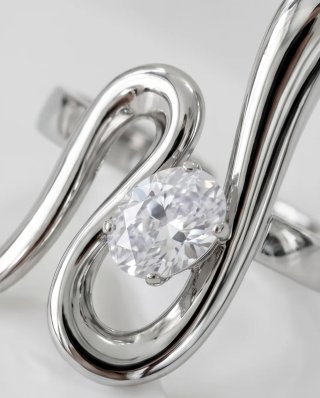 Anillo moderno plateado acero quirúrgico ajustable