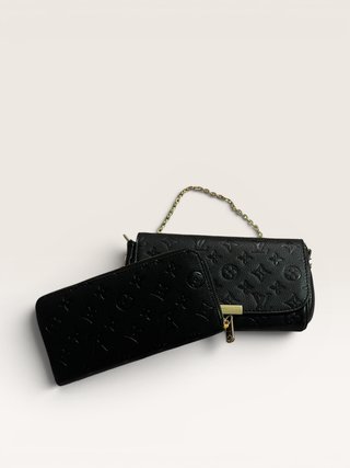 Borsa Louis Vuitton nera con portatoglio
