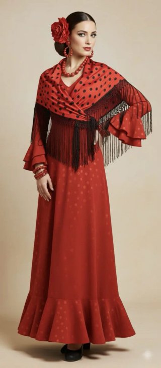 Bata Rociera Flamenco Talla Única