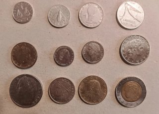 Lotto 18 monete e banconote italiane Lire