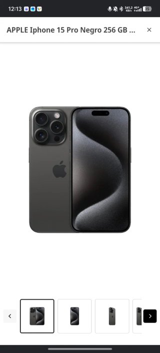 iPhone 15 Pro Negro 256GB
