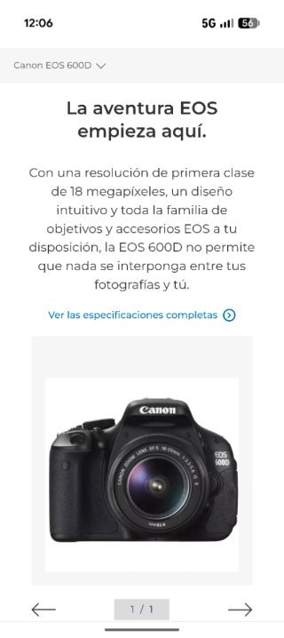 Cámara Canon EOS Rebel T3i / 600D