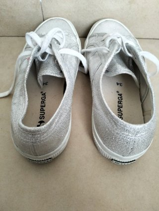 Superga Scarpe Argento Taglia 34