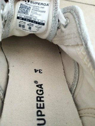 Superga Scarpe Argento Taglia 34