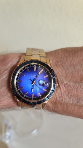 Reloj Guess Hombre Oro Azul 42mm