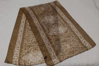 Foulard estampado café y crema 51x162 cm
