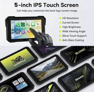 Rimoody Carplay/Android Auto para Moto de 5”