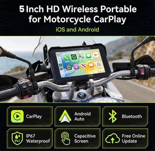 Rimoody Carplay/Android Auto para Moto de 5”