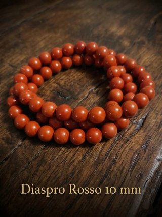 Collana Mala di Diaspro Rosso 10 mm