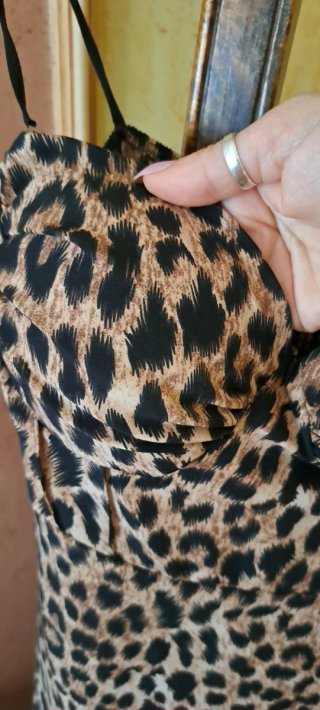 Abito lungo fantasia leopardata