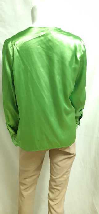 Blusa cruzada verde satinada